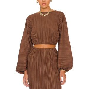 Significant Other Pleated Chocolate Adeline Top Size Aus 6 / US 2